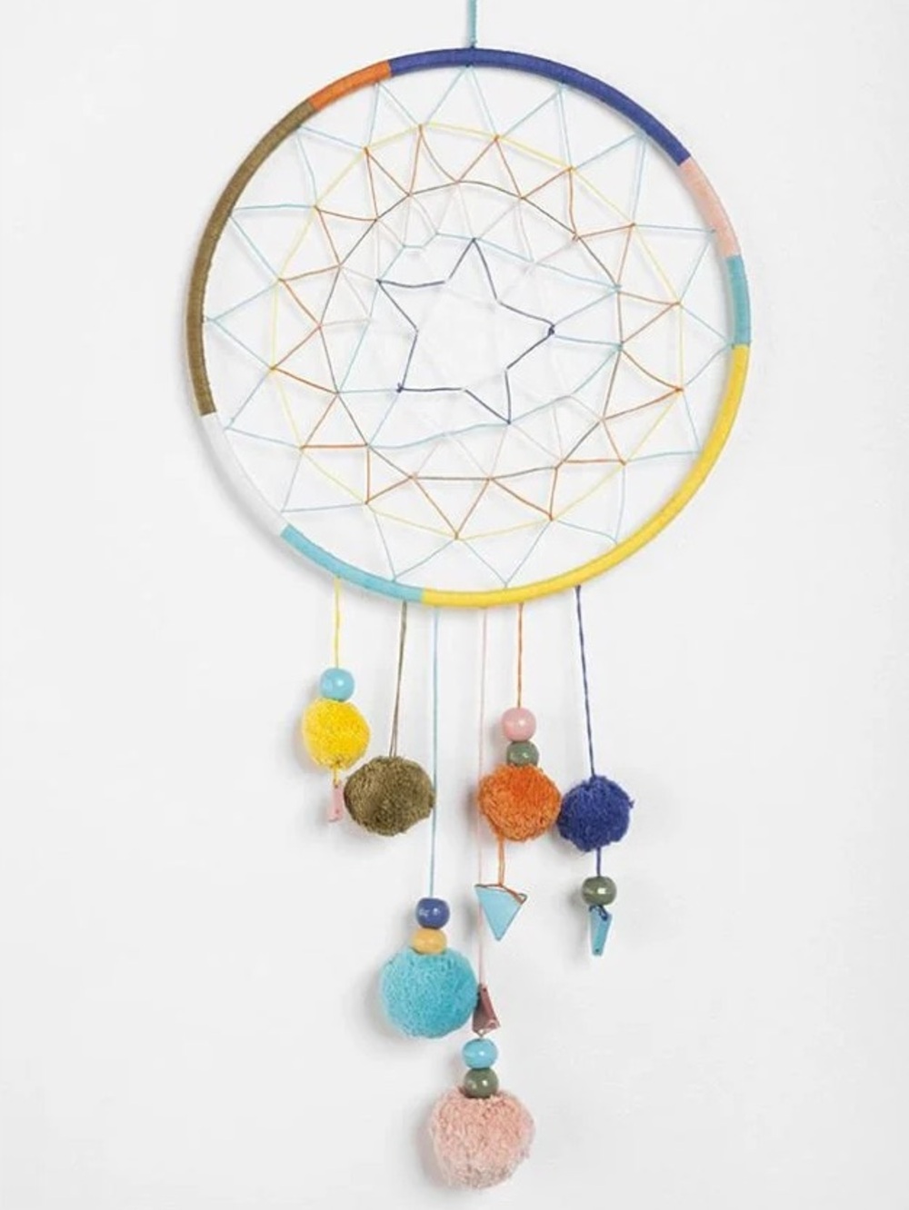 Urban Outfitters Pom Pom Dreamcatcher Wall Hanging